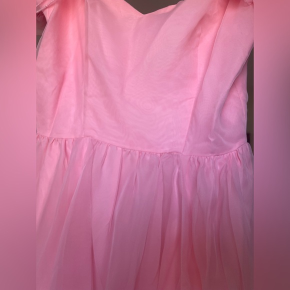 Vintage 70s Blush Pink Organza Ruffled Sleeve Bridal / Prom Formal Gown - Picture 16 of 16